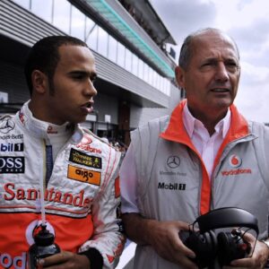 McLaren CEO Ron Dennis and McLaren driver Lewis Hamilton in 2007