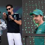 Andrea Kimi Antonelli and George Russell(L), Fernando Alonso(R)