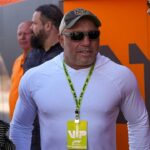 Joe Rogan talks to fans in the paddock at the Formula 1 Pirelli United States Grand Prix at Circuit of the Americas.