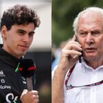 Gabriel Bortoleto (L) and Helmut Marko (R)