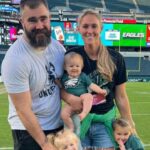 Kylie kelce with husband Jason kelce and their three daughters.