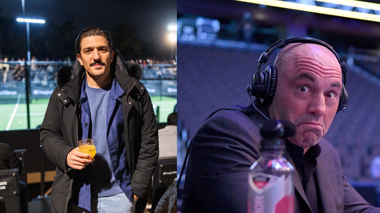 Andrew Schulz (L), Joe Rogan (R)