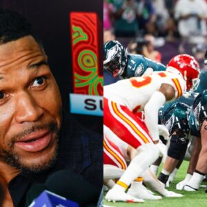 Michael Strahan (L) and Jalen Hurts/Tush Push (R)