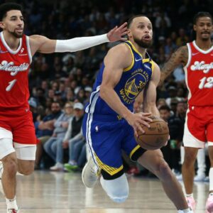 (L-R) Scotty Pippen Jr., Stephen Curry, Ja Morant