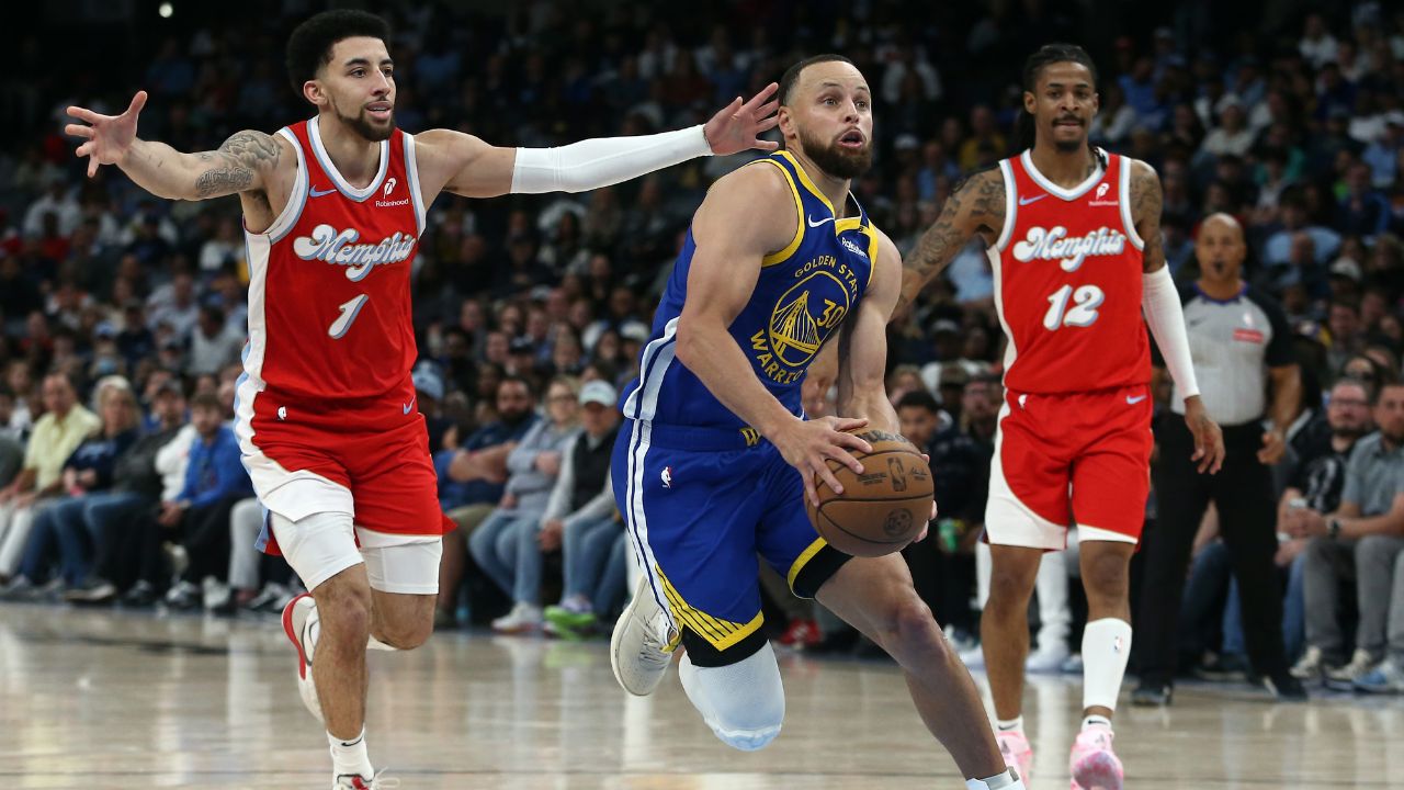 (L-R) Scotty Pippen Jr., Stephen Curry, Ja Morant