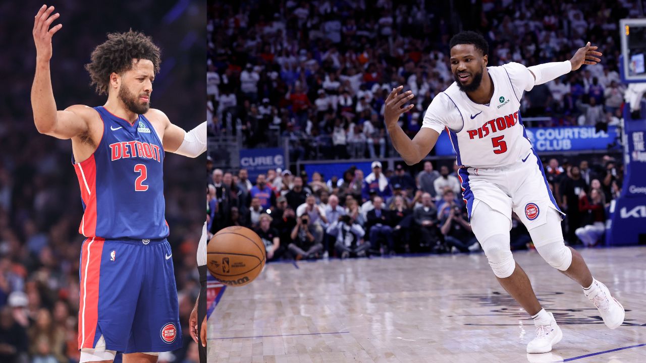 Cade Cunningham (L), Malik Beasley (R)