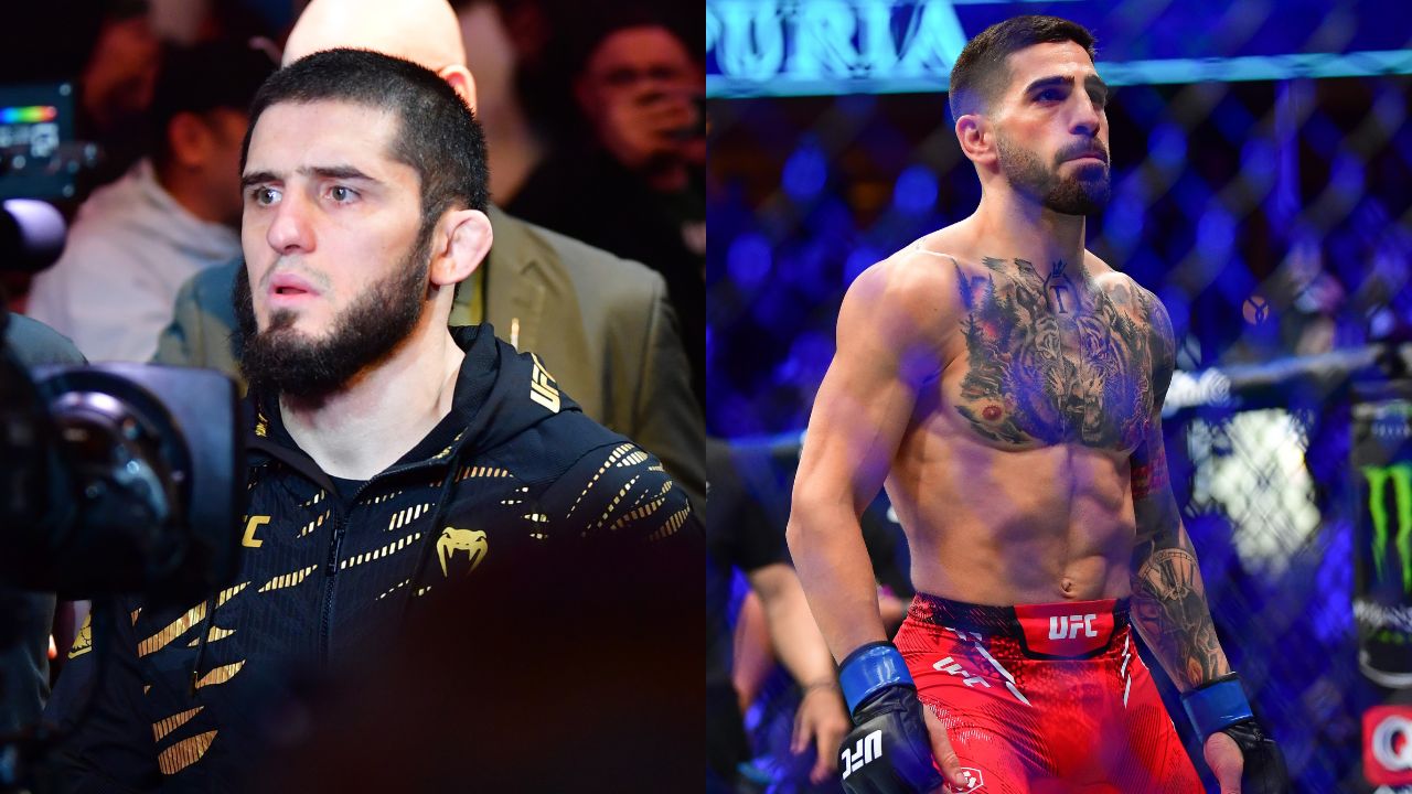 Islam Makhachev (L), Ilia Topuria (R)