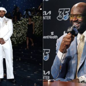 Lewis Hamilton(L), Shaquille O Neal(R)