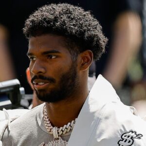 Colorado Buffaloes former player Shedeur Sanders before the spring game at Folsom Field.