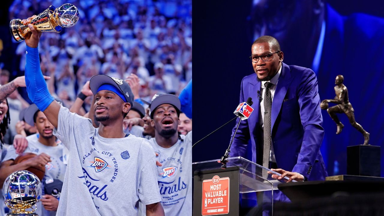 Shai Gilgeous Alexander (L), Kevin Durant (R)