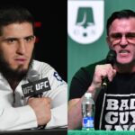 Islam Makhachev (L) and Chael Sonnen (R)