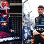 Franz Hermann (Max Verstappen) (L) and Lando Norris (R)