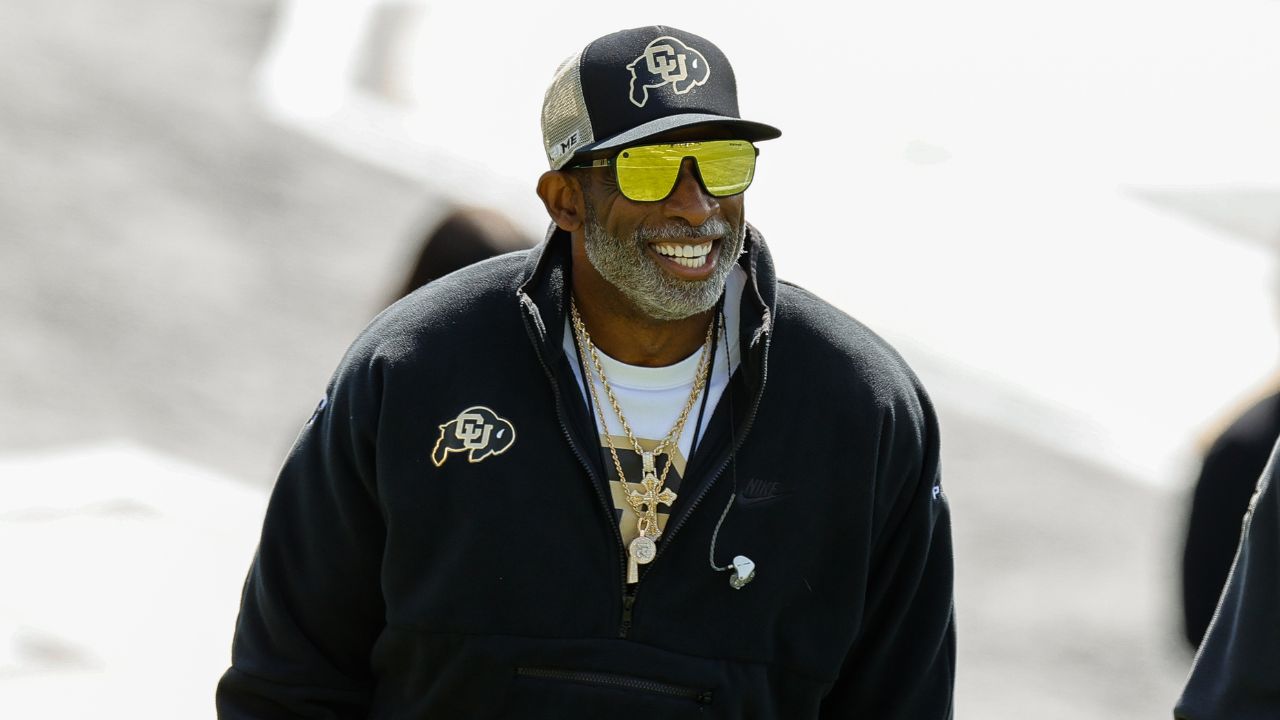 Colorado Buffaloes head coach Deion Sanders during the spring game at Folsom Field.