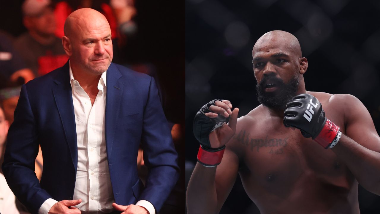 Dana White (L), Jon Jones (R)