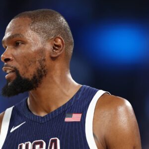 Kevin Durant (USA) during the Final of the Paris Olympic Games, Olympische Spiele, Olympia, OS between France and the USA, at Arena Bercy, August 10, 2024