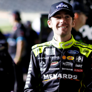 Feb 12, 2025; Daytona Beach, Florida, USA; NASCAR Cup Series driver Ryan Blaney (12) during qualifying for the Daytona 500 at Daytona International Speedway. Mandatory Credit: Peter Casey-Imagn Images