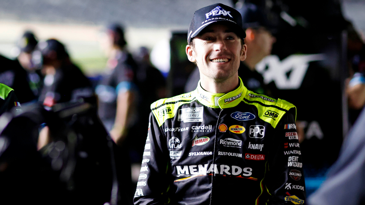 Feb 12, 2025; Daytona Beach, Florida, USA; NASCAR Cup Series driver Ryan Blaney (12) during qualifying for the Daytona 500 at Daytona International Speedway. Mandatory Credit: Peter Casey-Imagn Images