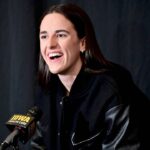 Caitlin Clark as seen during a news conference before a Big Ten Conference women s basketball game between the USC Trojans and the Iowa Hawkeyes