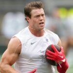 New York Giants wide receiver Alex Bachman warms up before a preseason against the New York Jets at MetLife Stadium on Sunday, August 28, 2022. Nfl Giants Vs Jets Preseason Game Giants At Jets