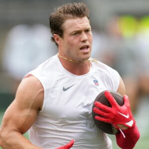 New York Giants wide receiver Alex Bachman warms up before a preseason against the New York Jets at MetLife Stadium on Sunday, August 28, 2022. Nfl Giants Vs Jets Preseason Game Giants At Jets