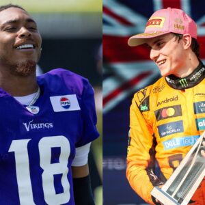 Justin Jefferson (L) and Oscar Piastri (R)