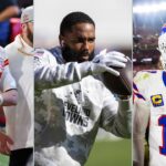 Patrick Mahomes, Elijah Moore, and Josh Allen