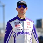 NASCAR Cup Series driver Denny Hamlin (11) during qualifying for the Pennzoil 400 at Las Vegas Motor Speedway.