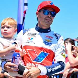 NASCAR Cup Series driver Kyle Larson (5) is introduced before the start of the Wurth 400 race at Texas Motor Speedway.