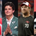 Drake Maye, Will Campbell, Logan Mankin, Julian Edelman