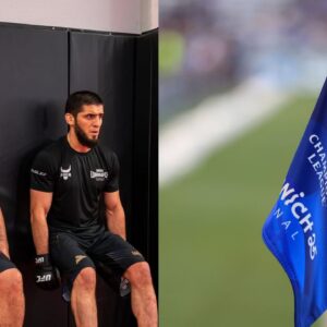 Khabib Nurmagomedov, Islam Makhachev (L), PSG Champions League (R)