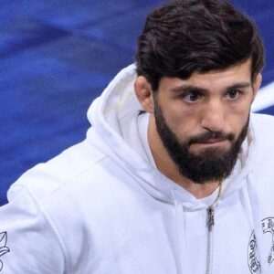 Arman Tsarukyan UFC Lightweight Champion attends the regular season NBA,