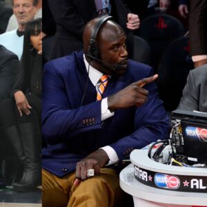 Stephen A. Smith (L), Shaquille O'Neal and Charles Barkley (R)