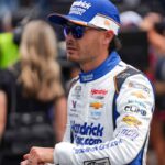 NASCAR Cup Series driver Kyle Larson (5) during qualifying at Charlotte Motor Speedway.