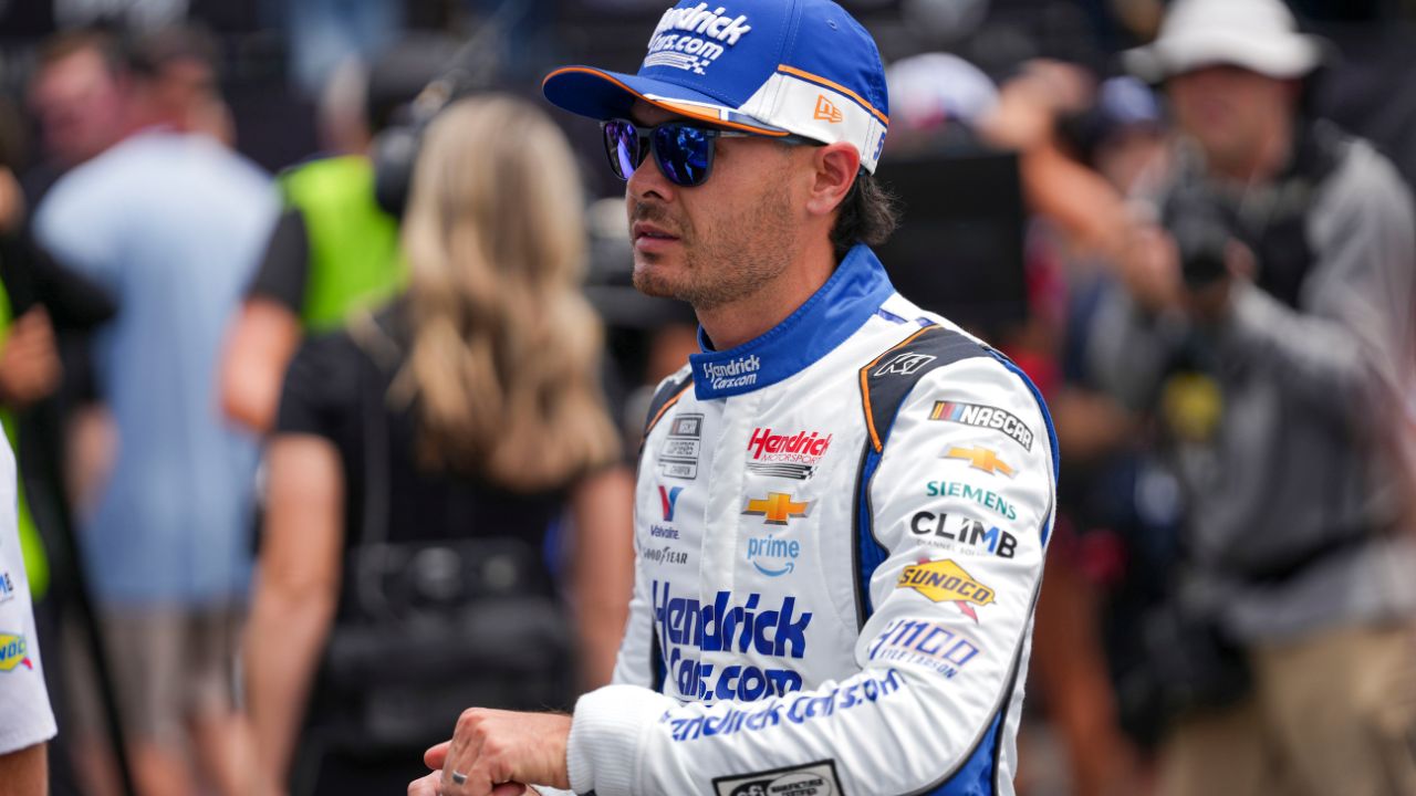 NASCAR Cup Series driver Kyle Larson (5) during qualifying at Charlotte Motor Speedway.