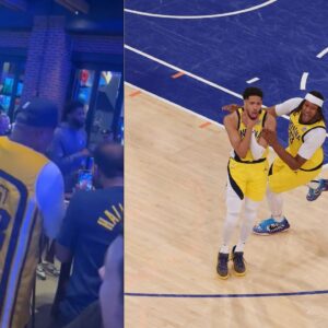 (R) Tyrese Haliburton's father John Haliburton (R) Tyrese Haliburton