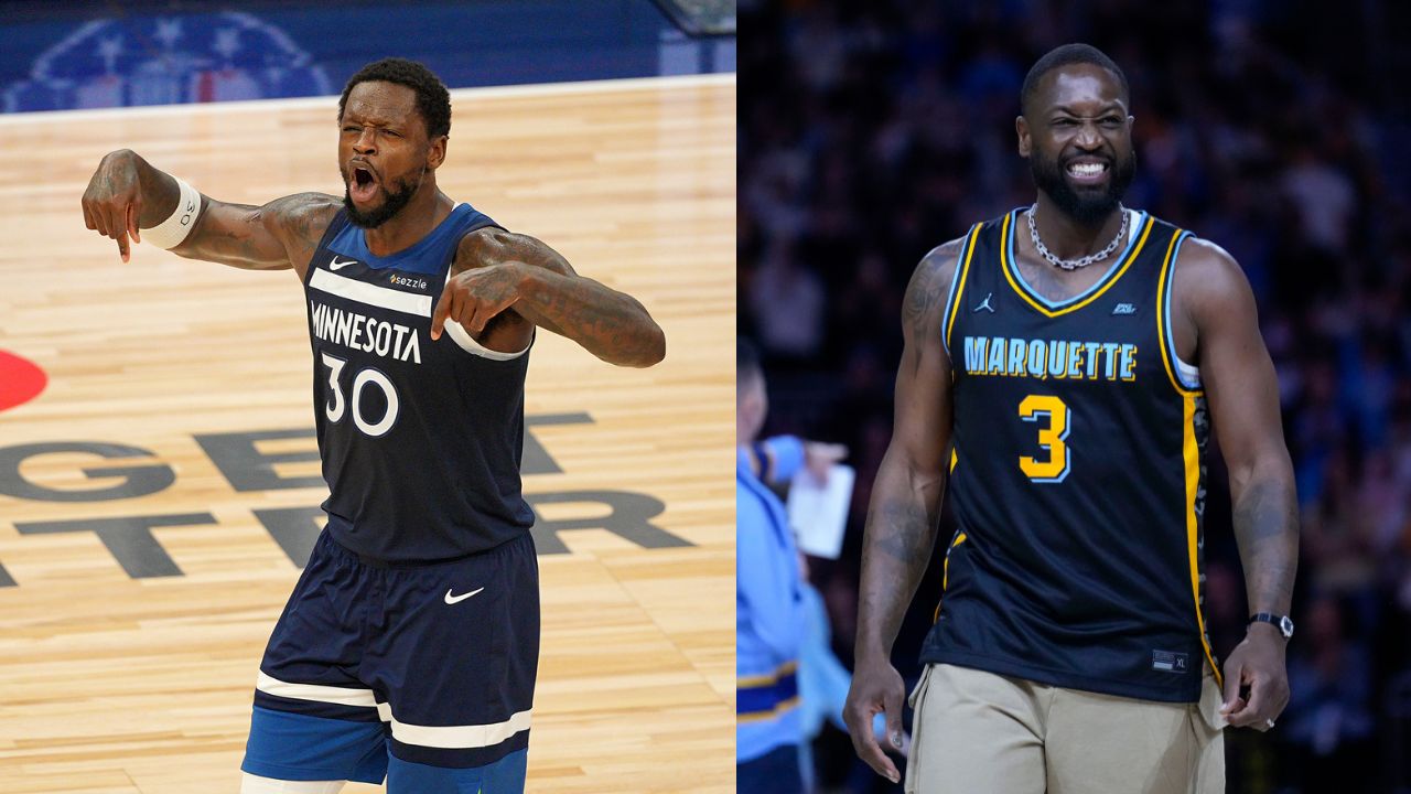 Julius Randle (L), Dwyane Wade (R)