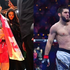 Ilia Topuria (L), Islam Makhachev (R)