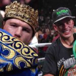 Canelo Alvarez (L), David Benavidez (R)