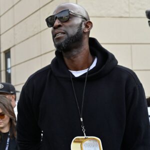 Former basketball star Kevin Garnett on hand for the Colorado Buffaloes USC Trojans football game at Folsom Field.