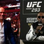 Dana White (L), Israel Adesanya (R)
