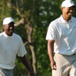 Michael Jordan and Tiger Woods were two-thirds of a threesome grouped together during the pro-am at the Wachovia Championship at Quail Hollow in Charlotte, North Carolina, Wednesday, May 2, 2007