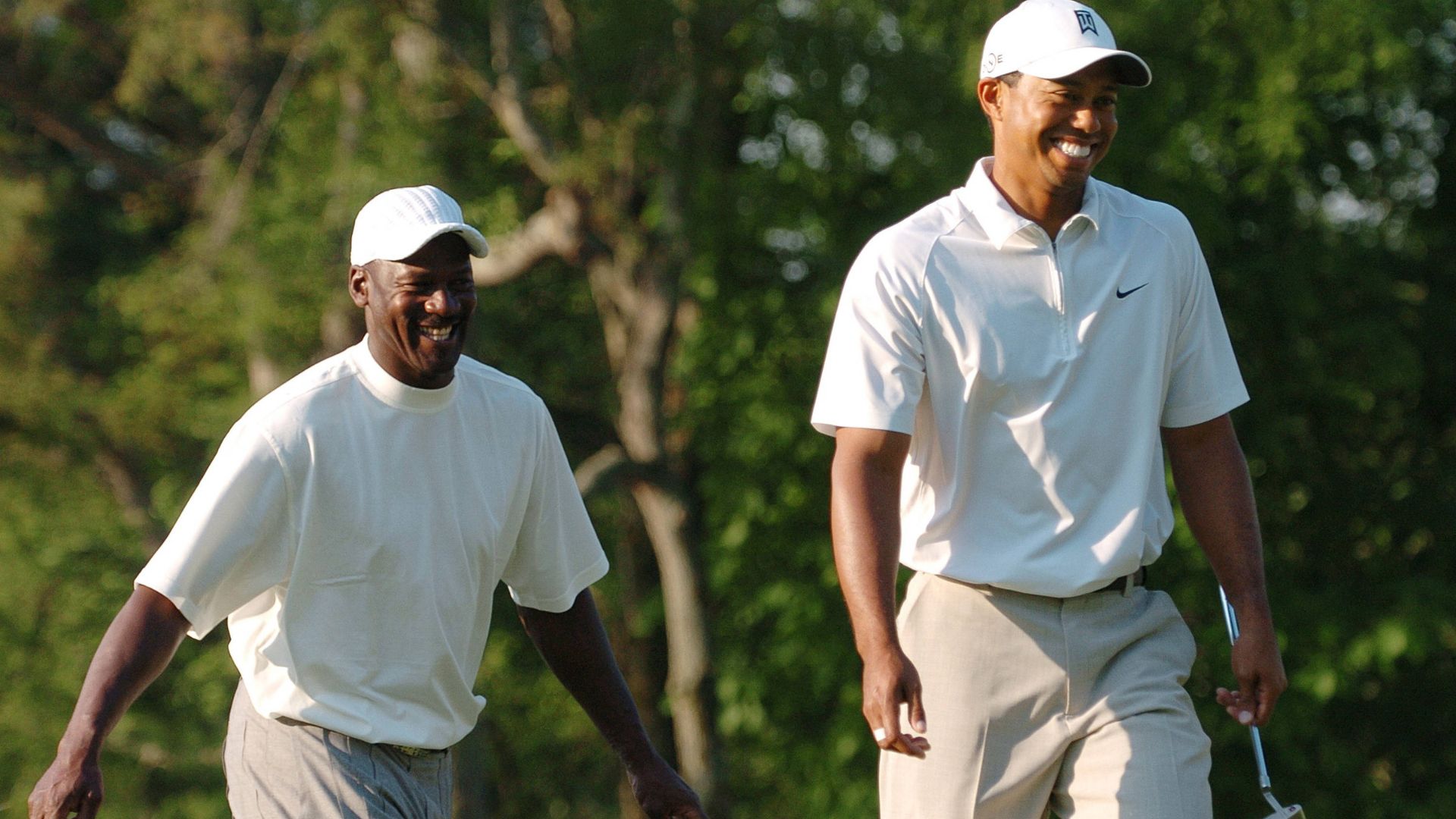Michael Jordan and Tiger Woods were two-thirds of a threesome grouped together during the pro-am at the Wachovia Championship at Quail Hollow in Charlotte, North Carolina, Wednesday, May 2, 2007