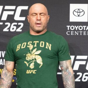ESPN Fight Commentator and Podcast host Joe Rogan at the Ceremonial Weigh-Ins at the George R. Brown Convention Center of UFC 262 Olivera vs. Chandler