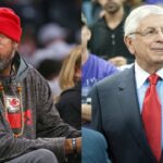 Rasheed Wallace (L), David Stern (R)