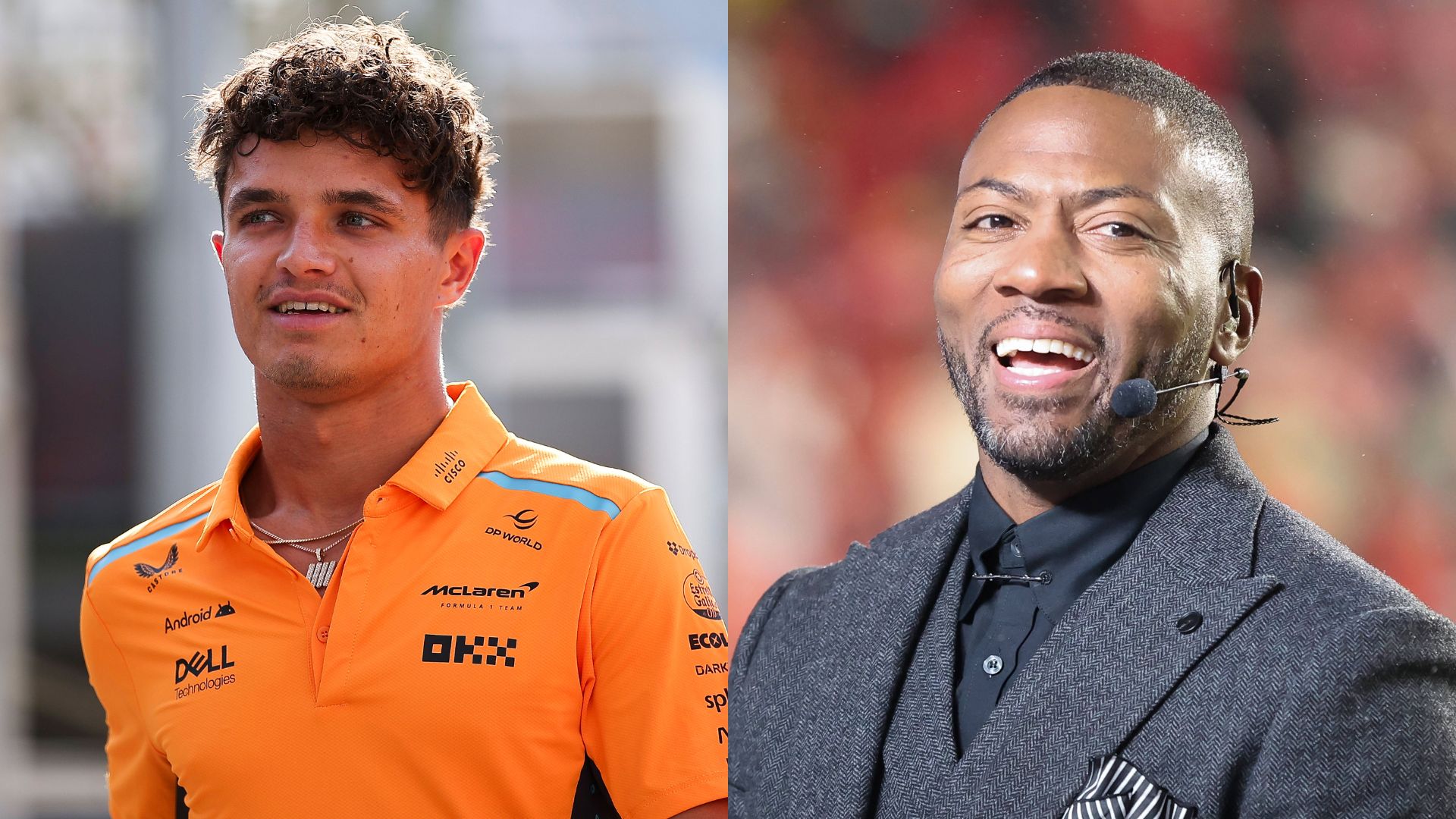 Lando Norris (L) and Ryan Clark (R)