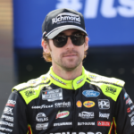 Apr 13, 2025; Bristol, Tennessee, USA; NASCAR Cup Series driver Ryan Blaney (12) during driver introductions for the NASCAR Food City 500 at Bristol Motor Speedway. Mandatory Credit: Randy Sartin-Imagn Images