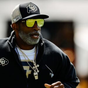 Colorado Buffaloes head coach Deion Sanders during the spring game at Folsom Field.