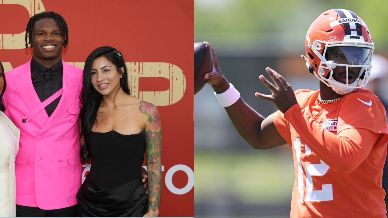 Travis Hunter, Leanna Lenee and Shedeur Sanders