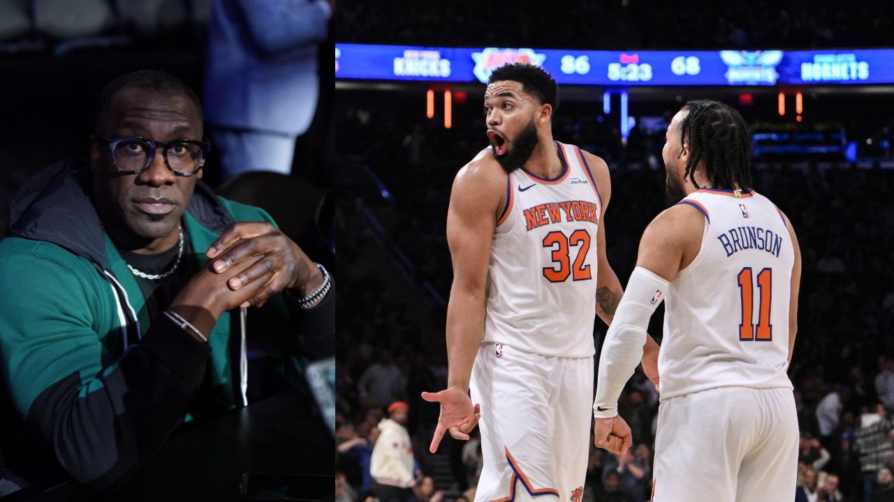 Shannon Sharpe (Left) and Knicks stars Karl-Anthony Towns and Jalen Brunson (Right)