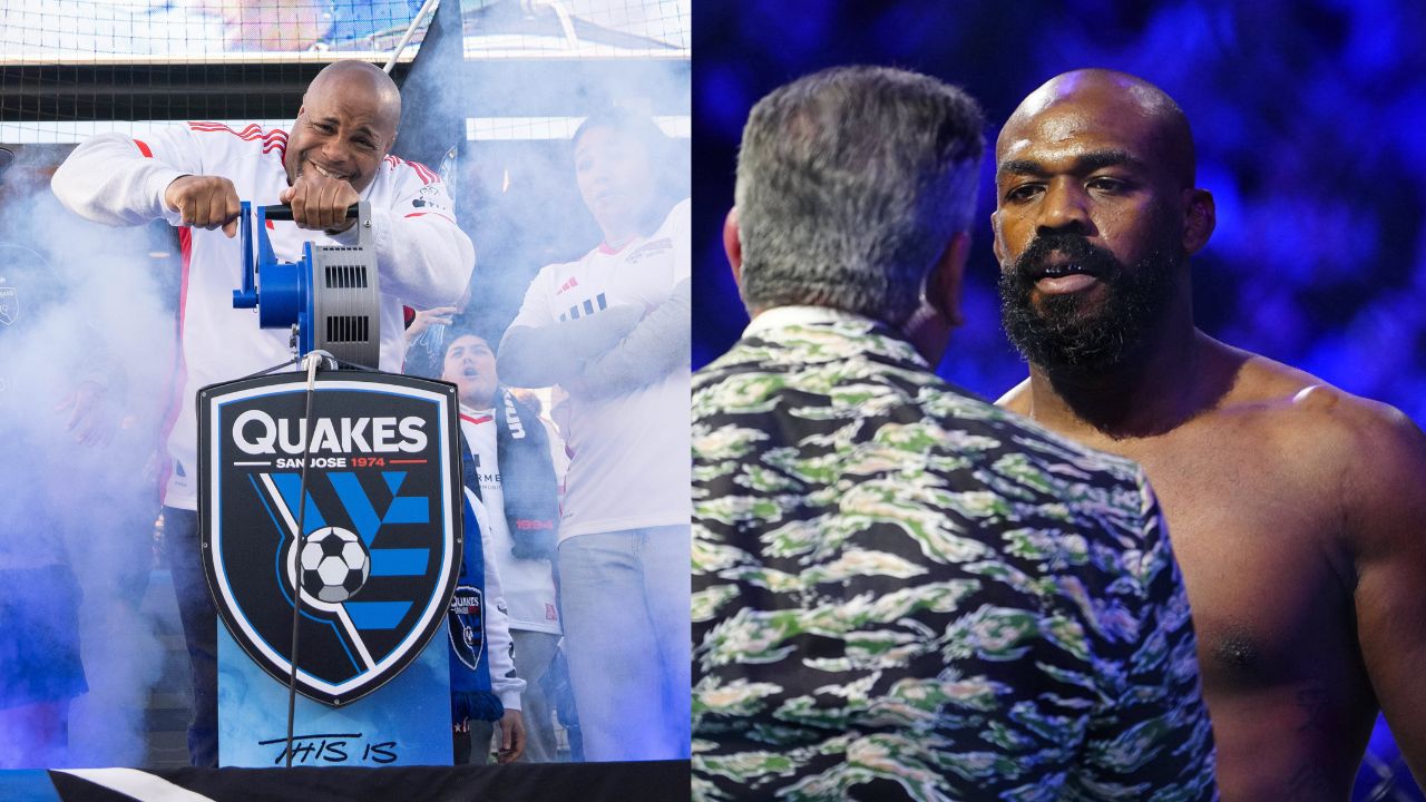 Daniel Cormier (L), Jon Jones (R)